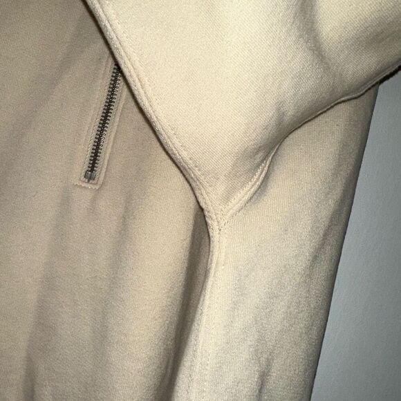 Abercrombie and Fitch Women’s Cream Beige Half Zip Sweatshirt Size Large - Picture 5 of 13